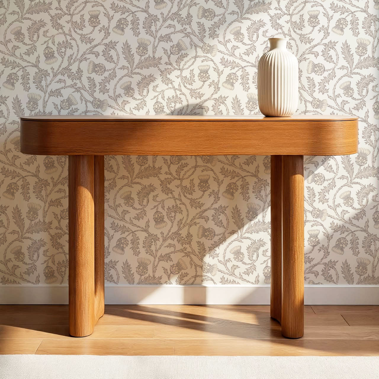 Nova Twisting Thistle Neutral Wallpaper