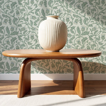 Nova Twisting Thistle Green Wallpaper