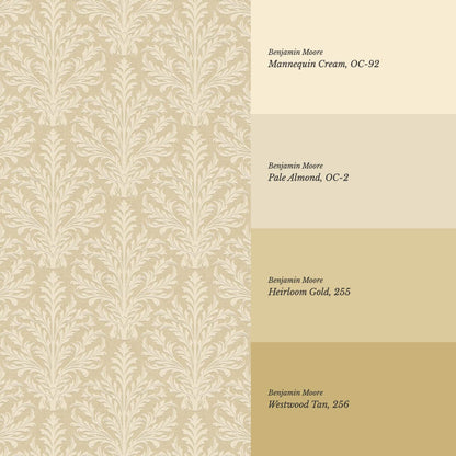 Novalie Diamond Damask Almond Yellow Wallpaper