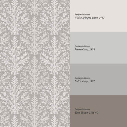 Novalie Diamond Damask Dove Gray Wallpaper