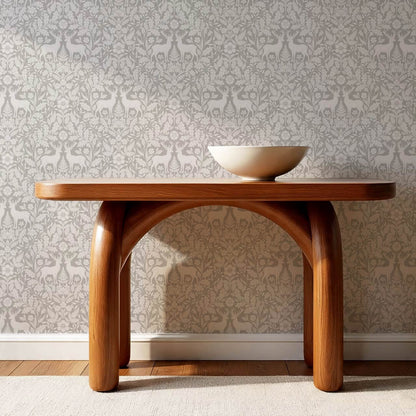 Nefeli Stags Damask French Gray Wallpaper