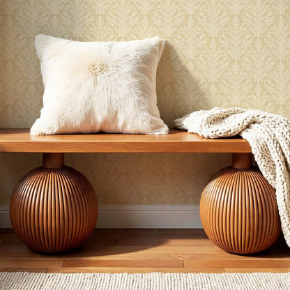 Novalie Diamond Damask Almond Yellow Wallpaper