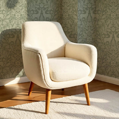 Nefeli Stags Damask Moss Green Wallpaper