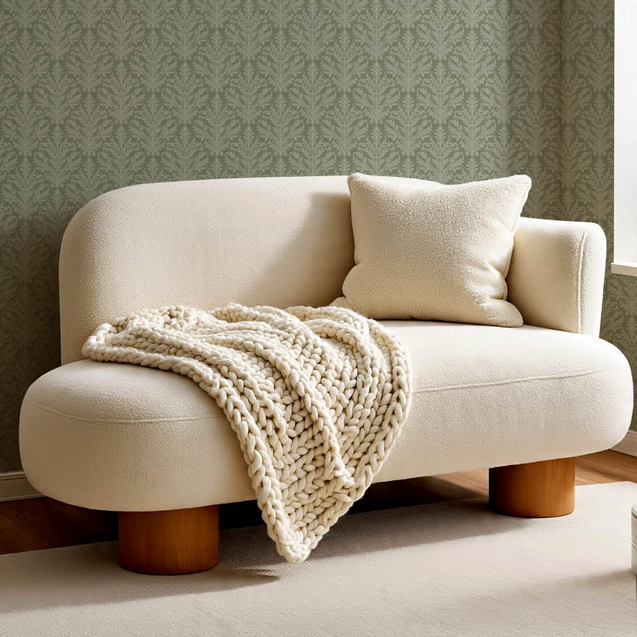 Novalie Diamond Damask Green Olive Wallpaper