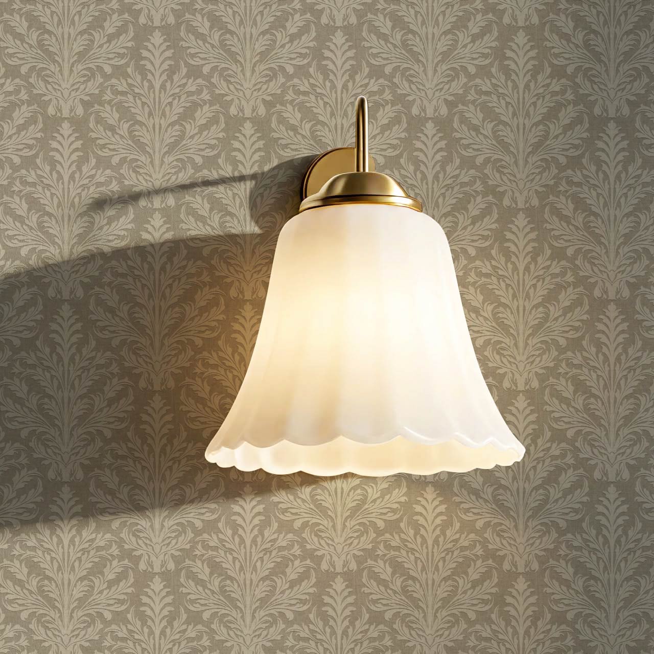 Novalie Diamond Damask Olive Stone Wallpaper