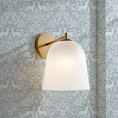Nefeli Stags Damask Sky Blue Wallpaper