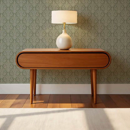 Novalie Diamond Damask Green Olive Wallpaper