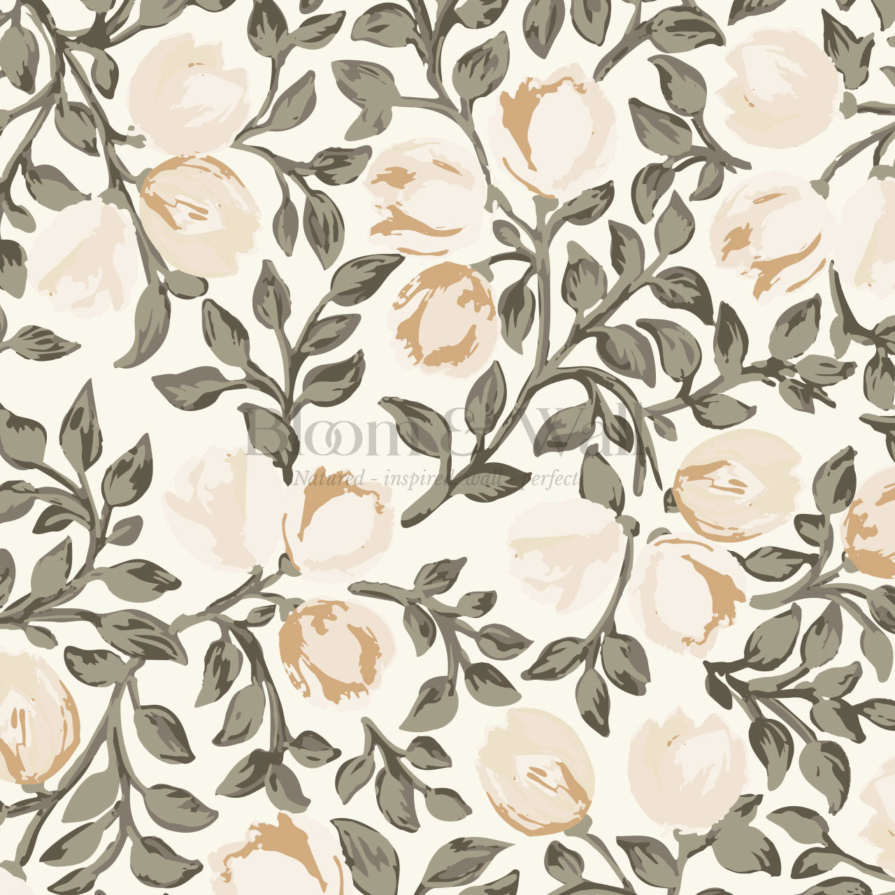 Novus Cream Blooms Wallpaper