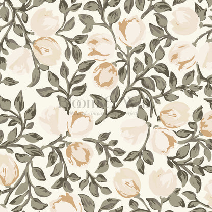 Novus Cream Blooms Wallpaper