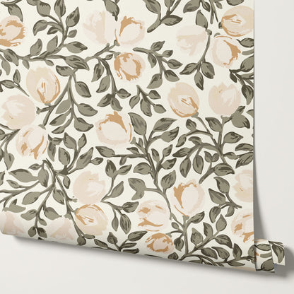 Novus Cream Blooms Wallpaper