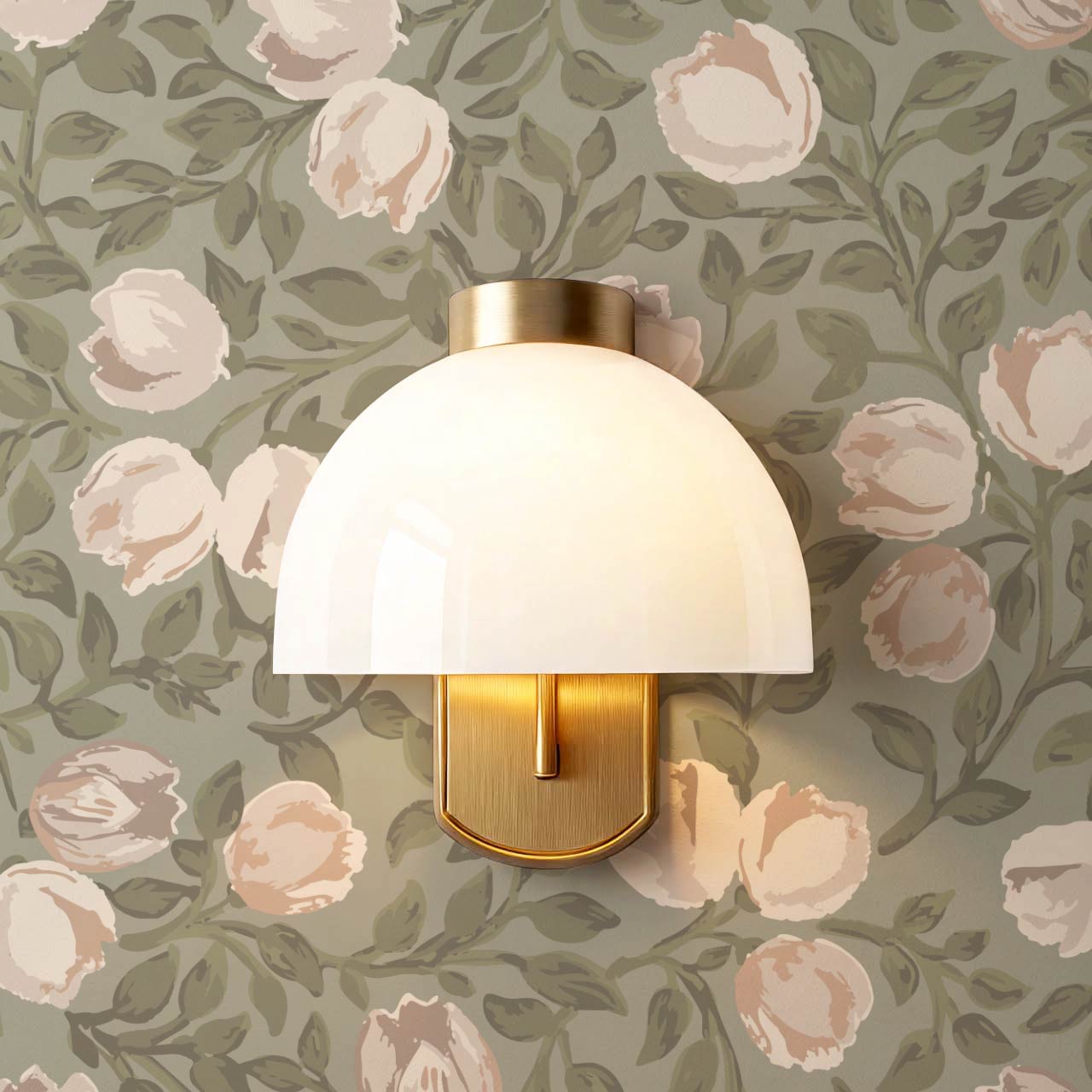 Novus Blooms Sage Cream Wallpaper