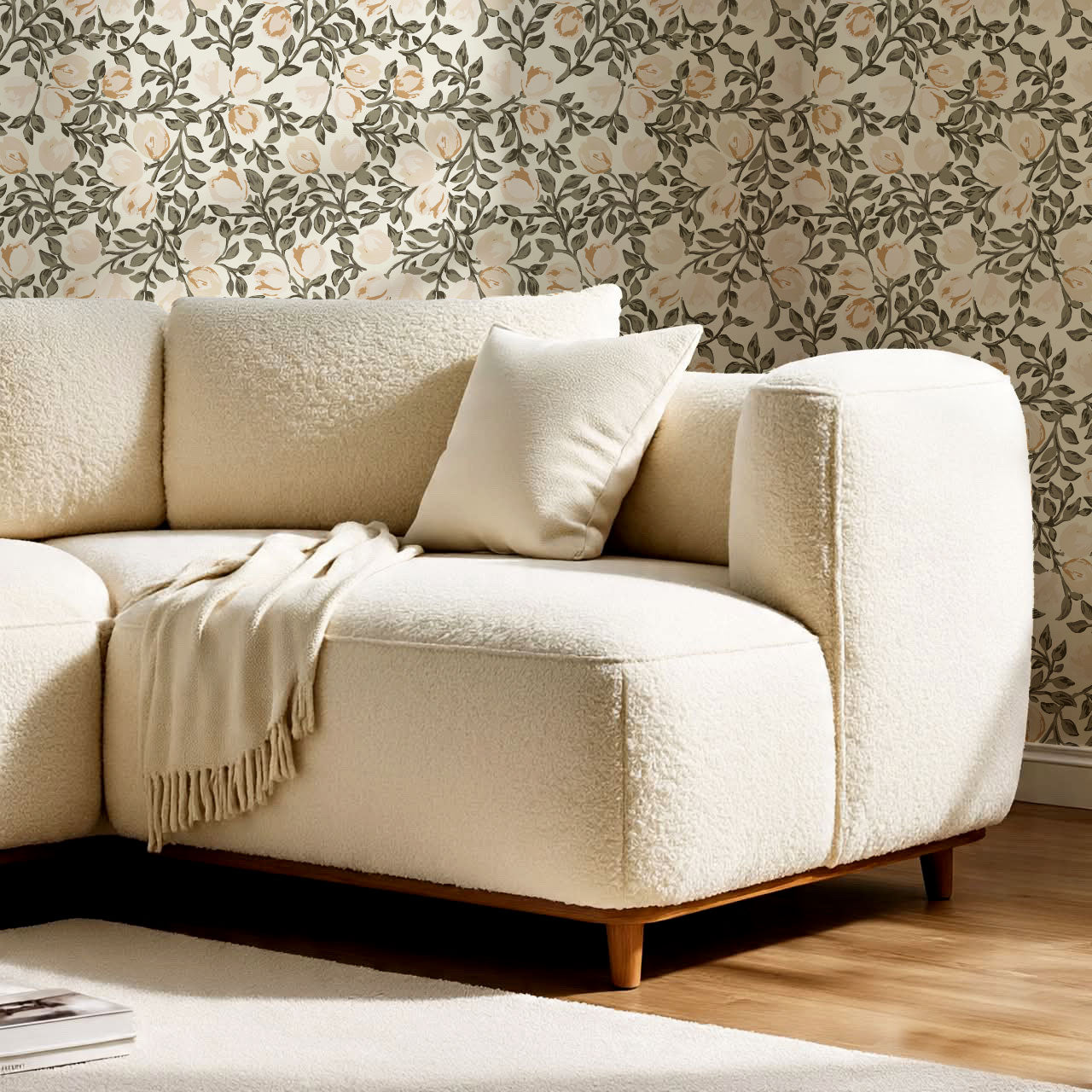 Novus Cream Blooms Wallpaper