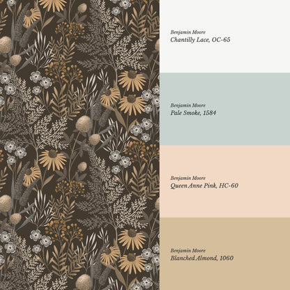 Nuria Wildflowers Earth Almond Wallpaper