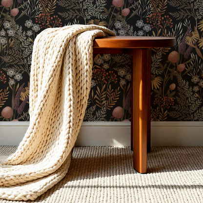 Nuria Wildflowers Earth Brown Wallpaper