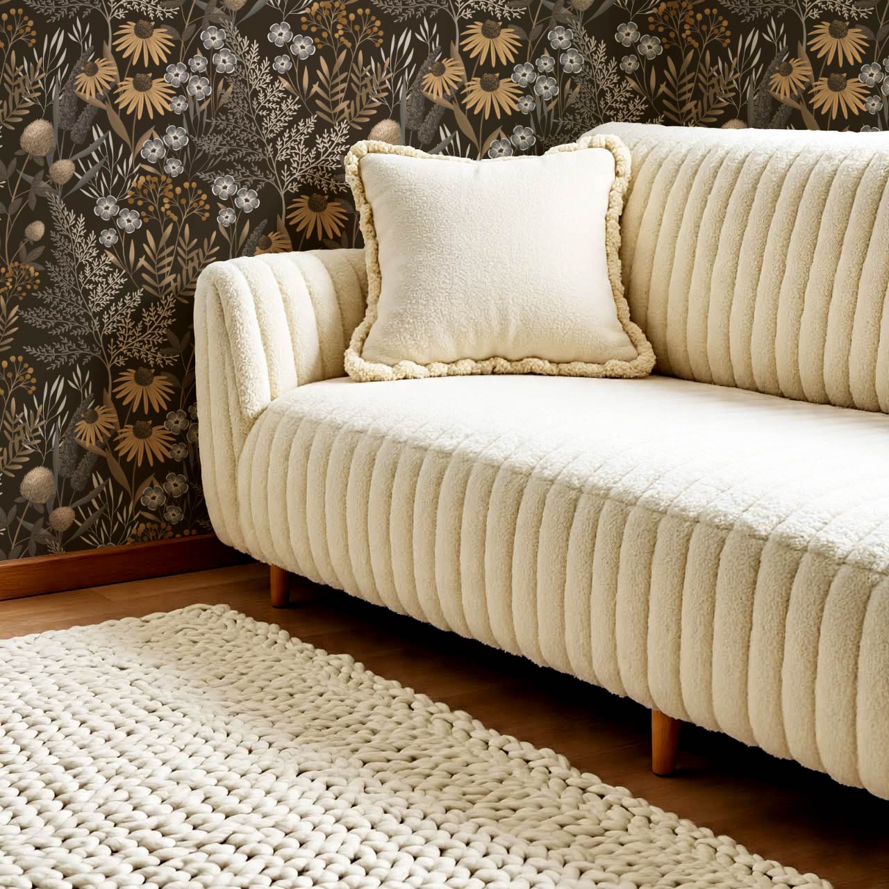 Nuria Wildflowers Earth Almond Wallpaper