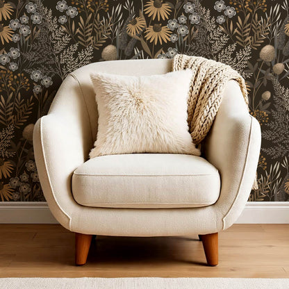 Nuria Wildflowers Earth Almond Wallpaper