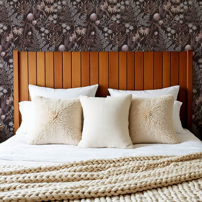 Nuria Wildflowers Plum Wine Wallpaper