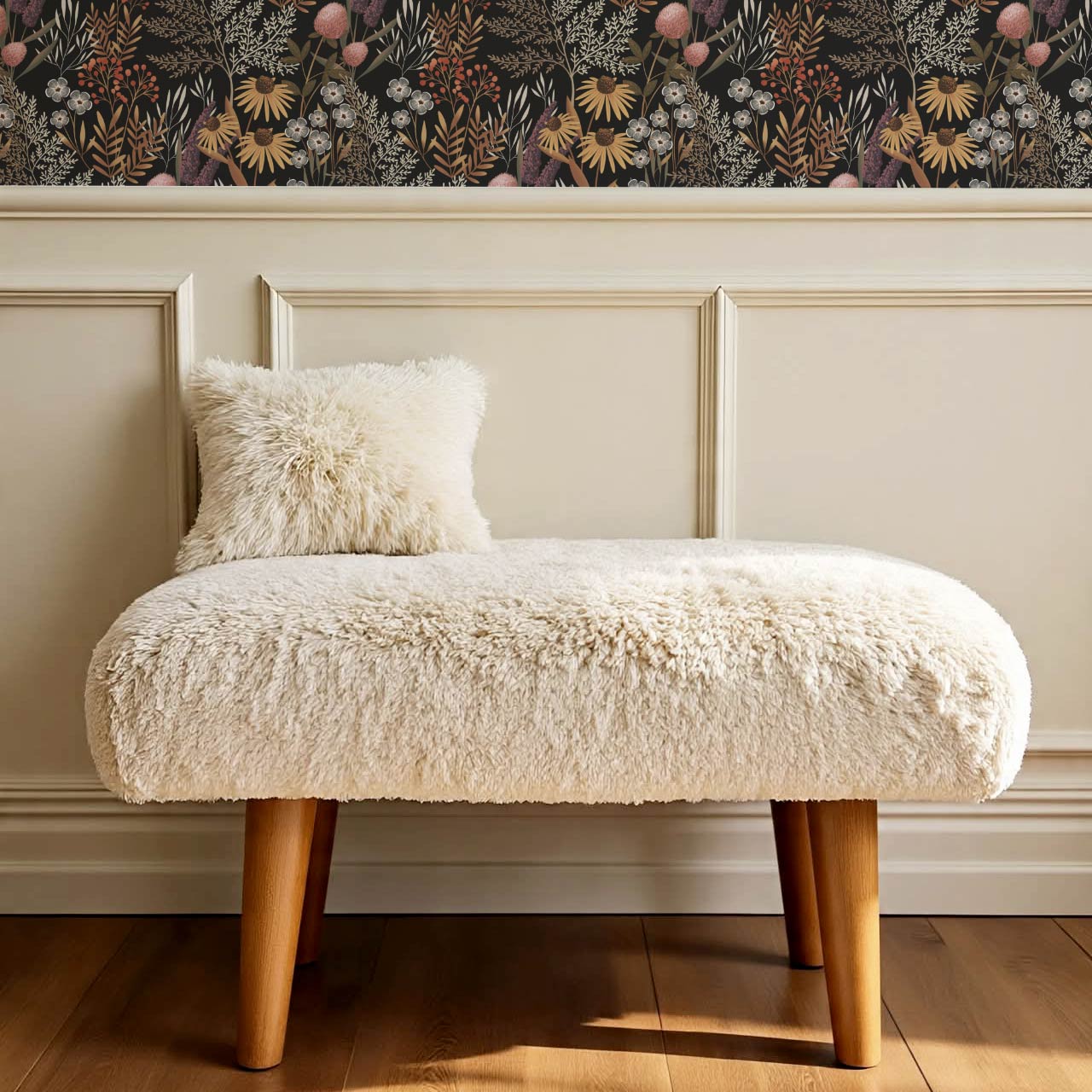 Nuria Wildflowers Earth Brown Wallpaper