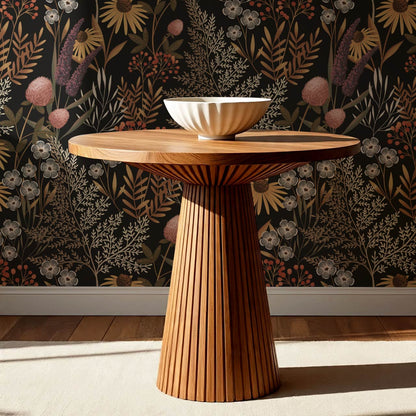 Nuria Wildflowers Earth Brown Wallpaper