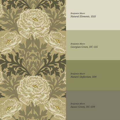 Nyla Blooming Garden Green Wallpaper