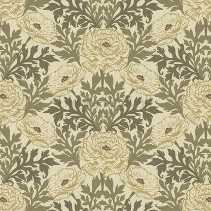 Nyla Blooming Garden Olive Gold Wallpaper