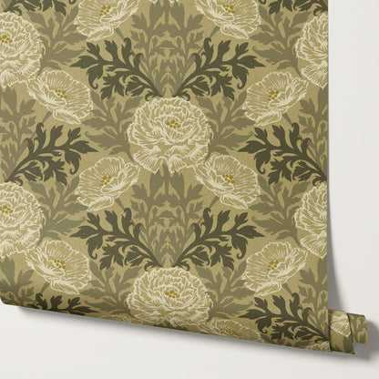 Nyla Blooming Garden Green Wallpaper