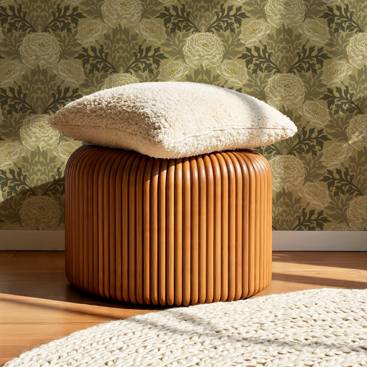 Nyla Blooming Garden Green Wallpaper