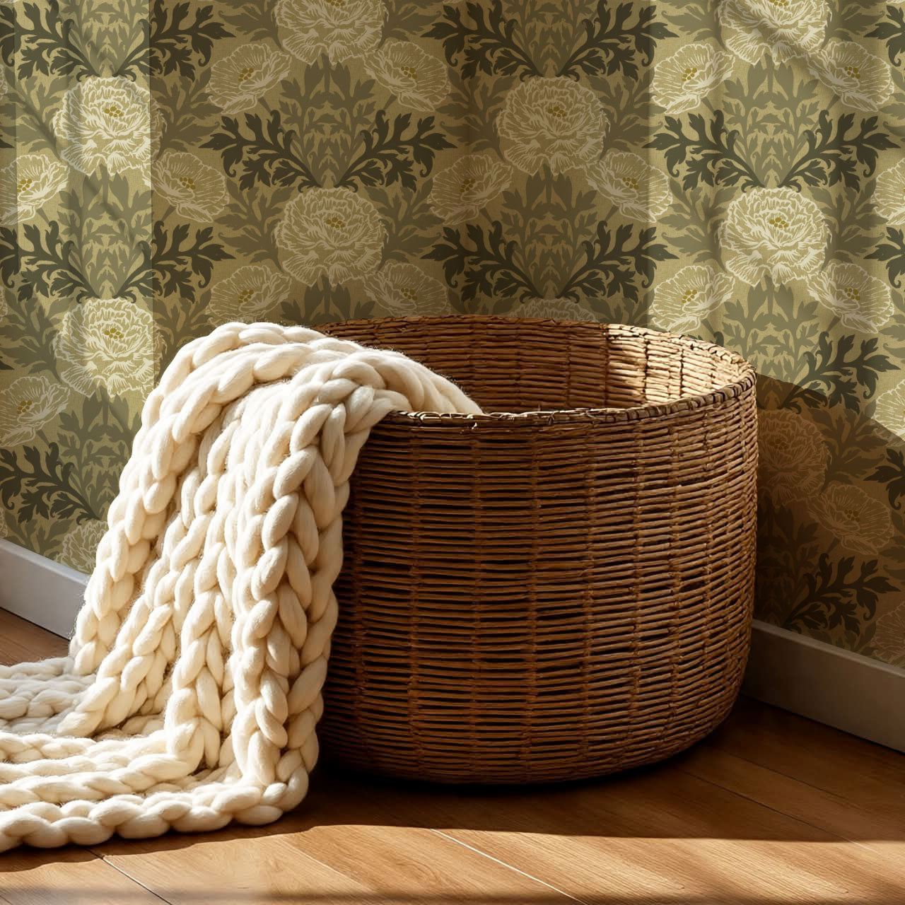 Nyla Blooming Garden Green Wallpaper