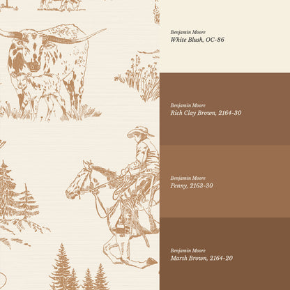 Oakley Cowboy Country Copper Toile Wallpaper