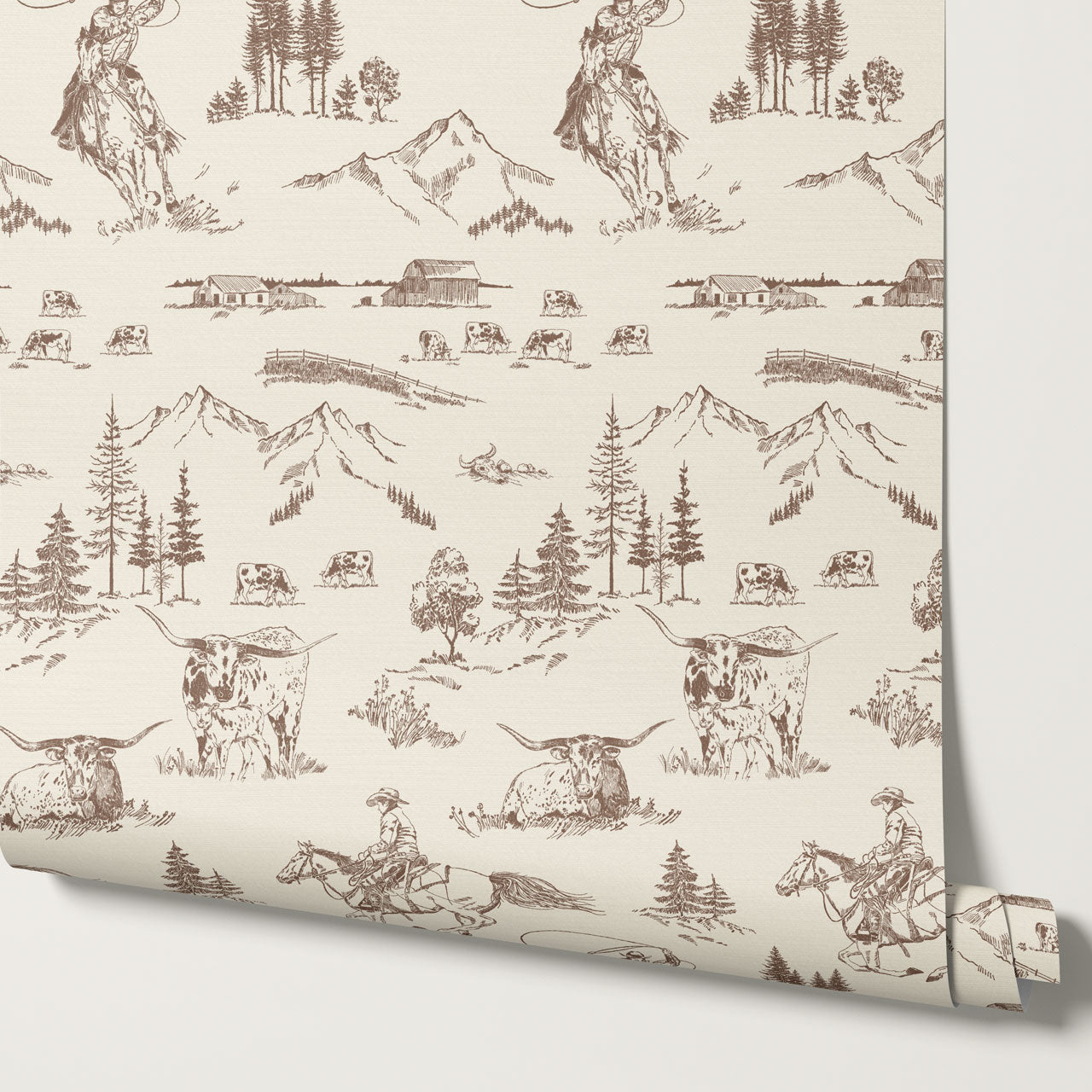 Oakley Cowboy Country Saddle Toile Wallpaper
