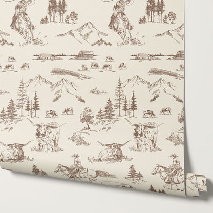 Oakley Cowboy Country Saddle Toile Wallpaper