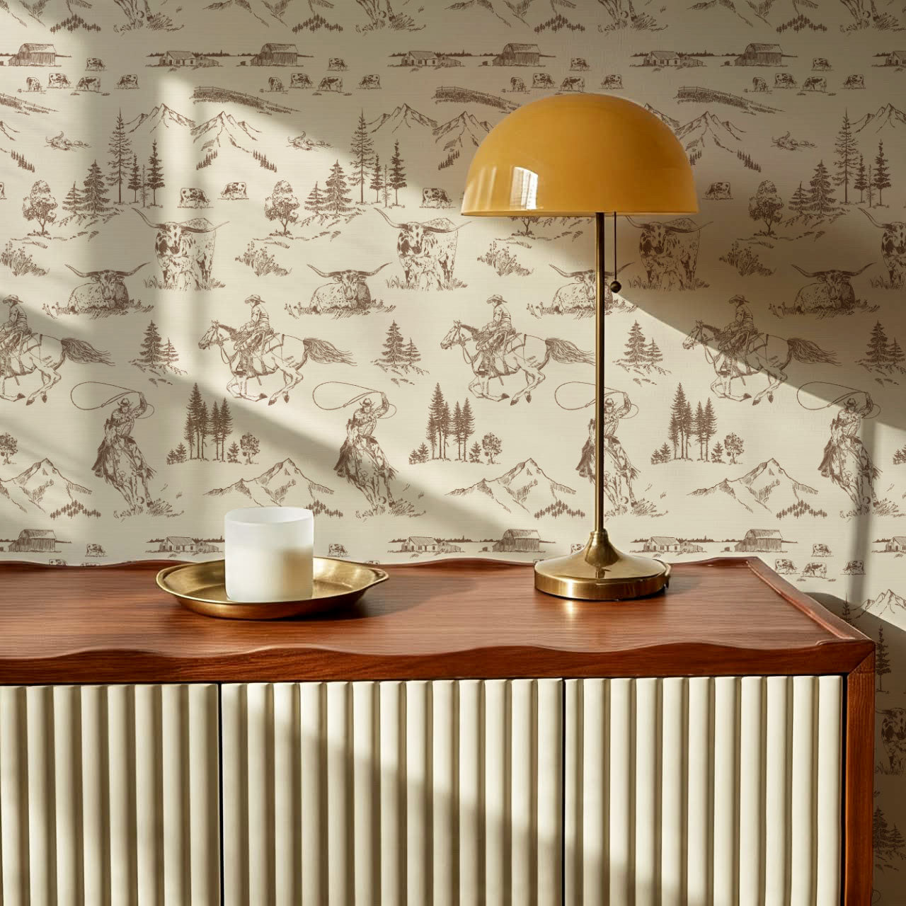 Oakley Cowboy Country Saddle Toile Wallpaper