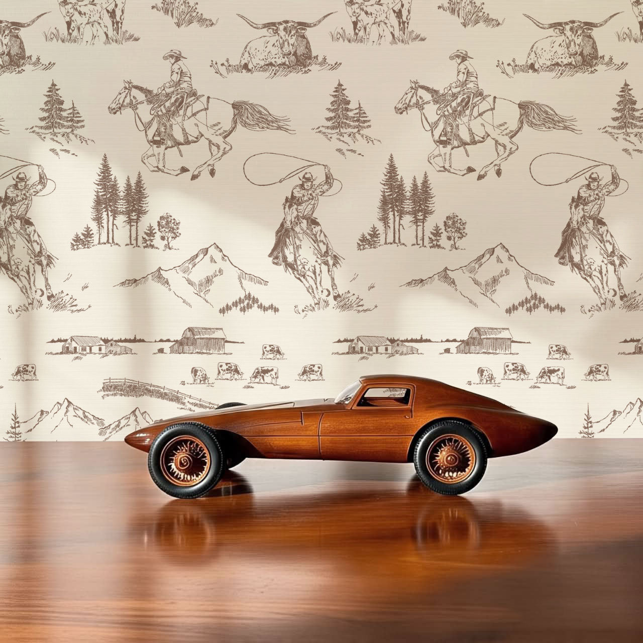 Oakley Cowboy Country Saddle Toile Wallpaper