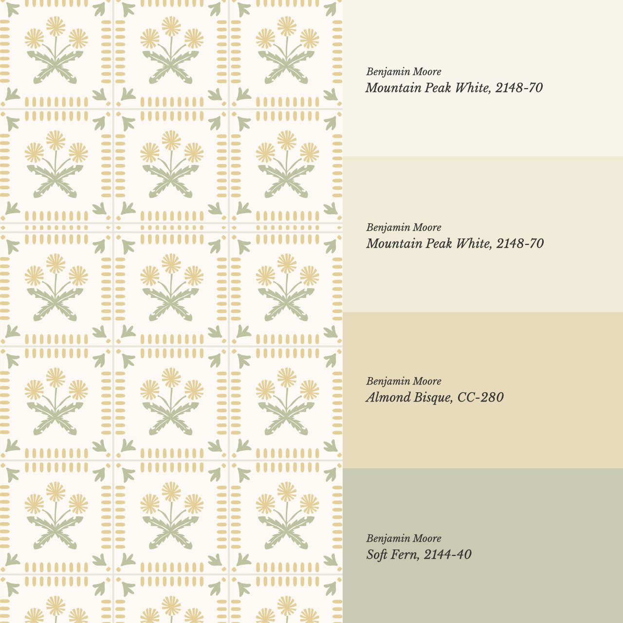 Octavie Dandelion Butter Cream Wallpaper