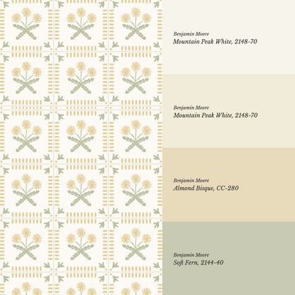 Octavie Dandelion Butter Cream Wallpaper