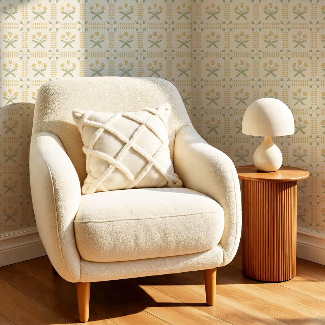 Octavie Dandelion Butter Cream Wallpaper