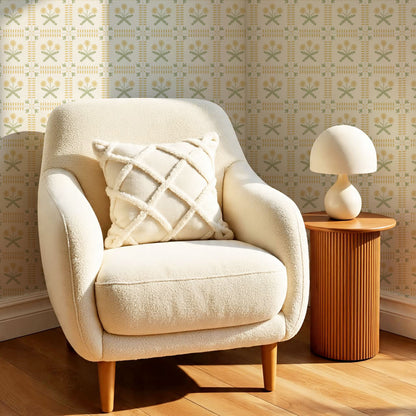 Octavie Dandelion Butter Cream Wallpaper