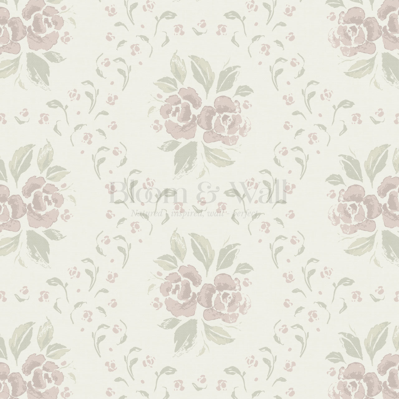 Odelia Large Bloomery Blush Cream Wallpaper