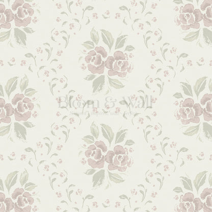 Odelia Large Bloomery Blush Cream Wallpaper