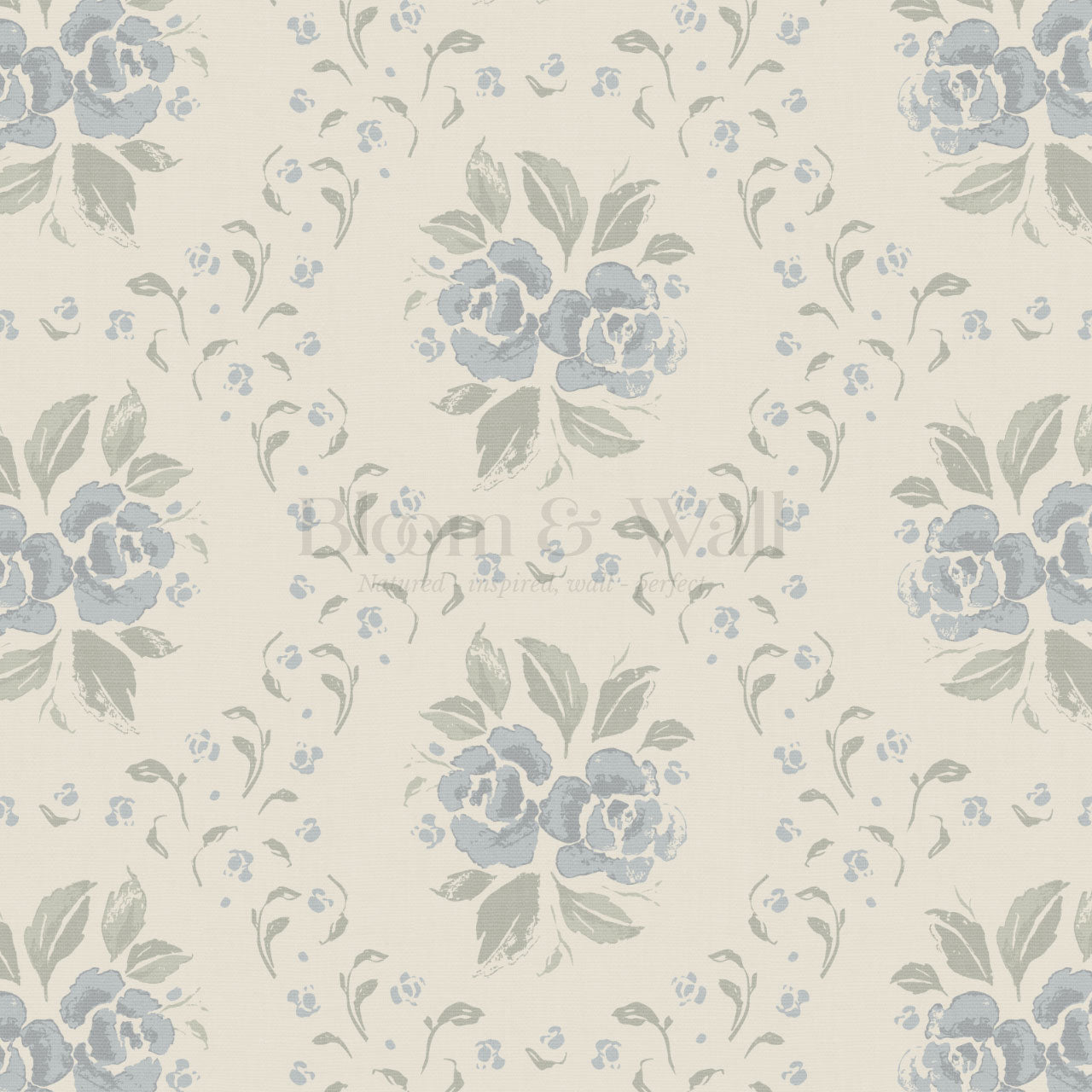 Odelia Large Bloomery Slate Beige Wallpaper