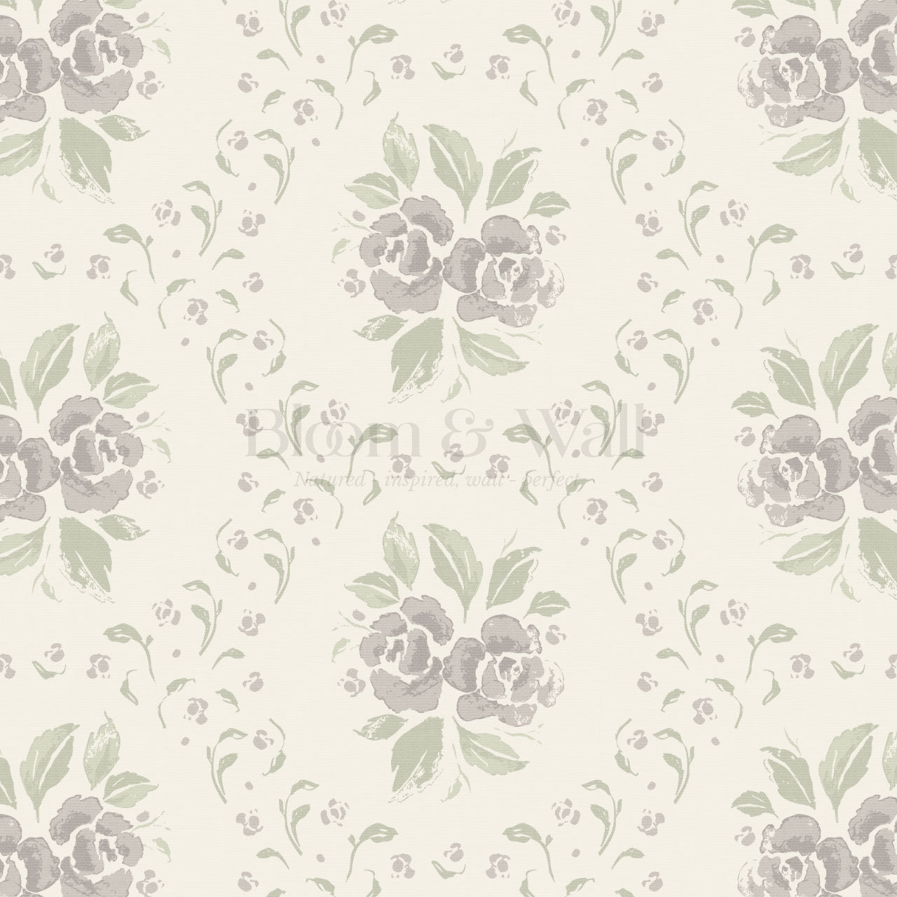 Odelia Large Bloomery Plum Cream Wallpaper