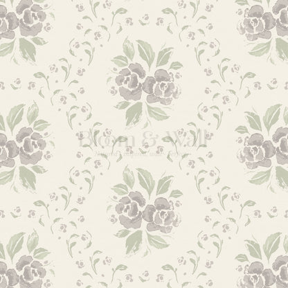 Odelia Large Bloomery Plum Cream Wallpaper