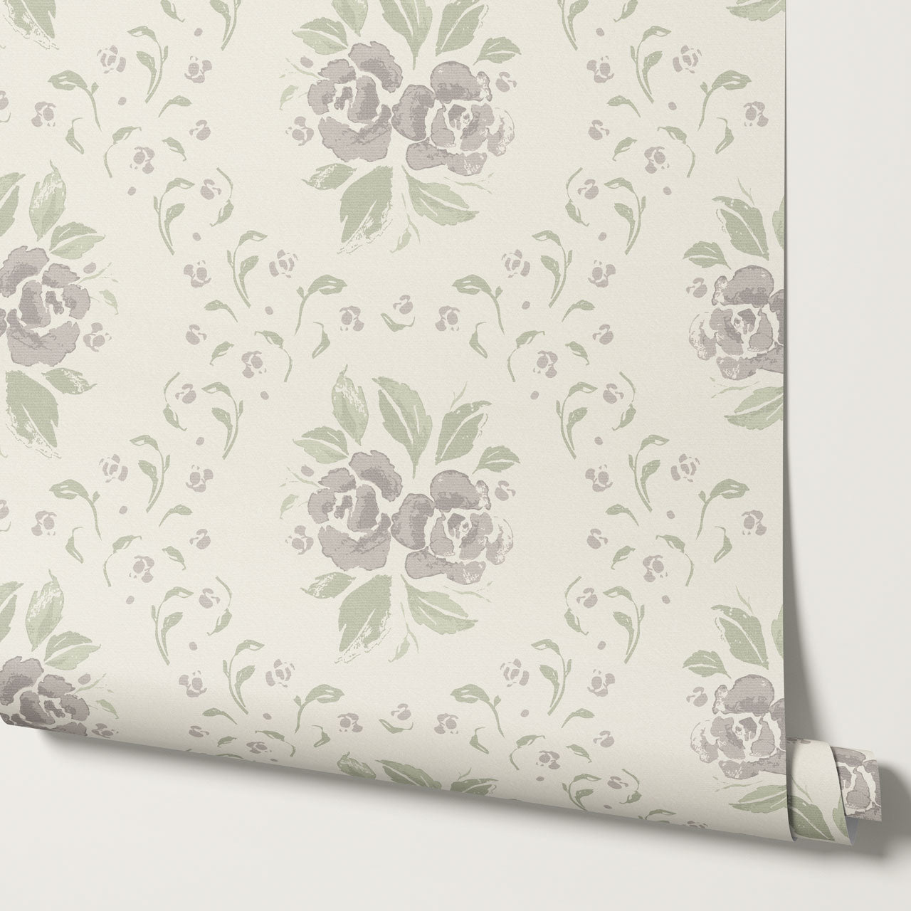 Odelia Large Bloomery Plum Cream Wallpaper