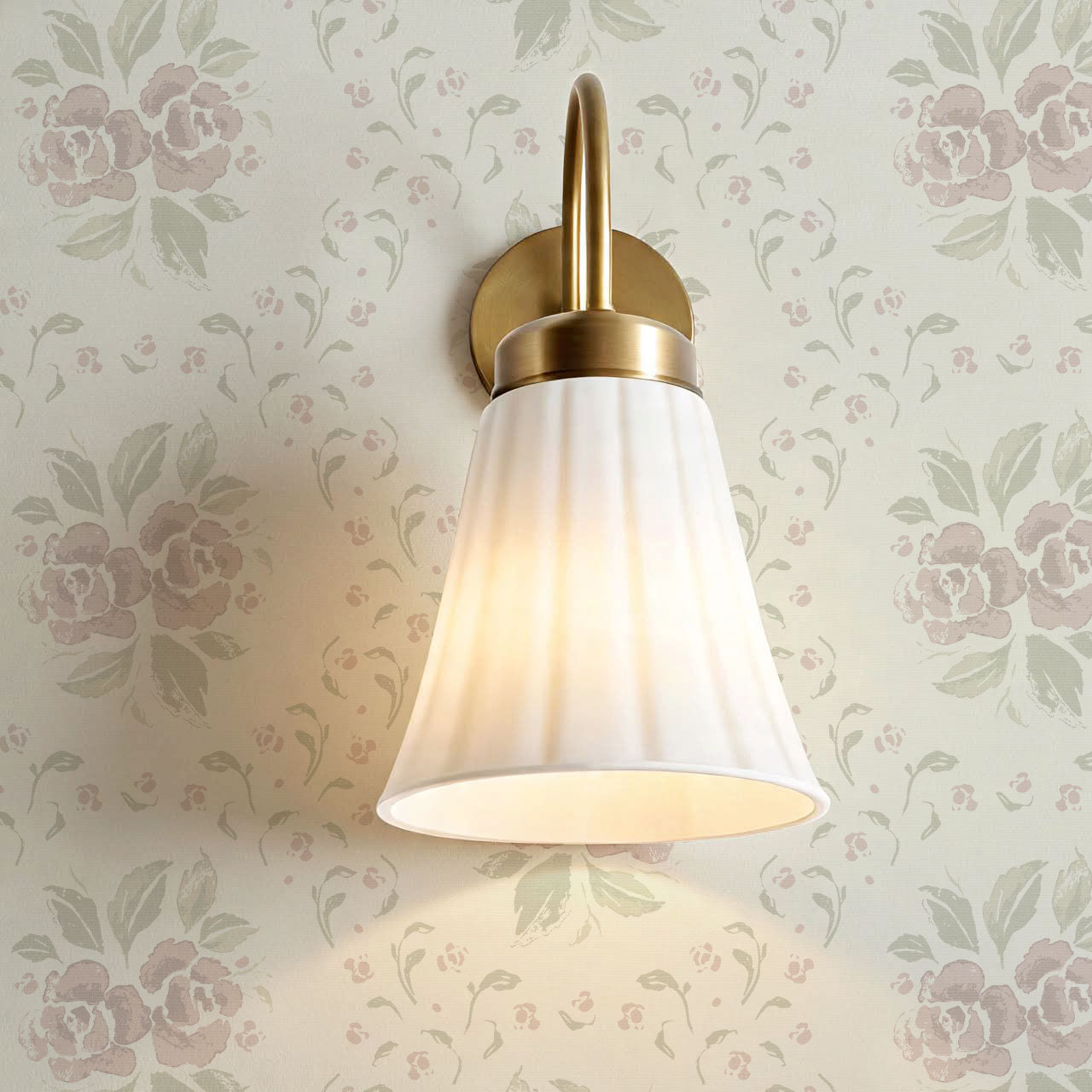 Odelia Large Bloomery Blush Cream Wallpaper