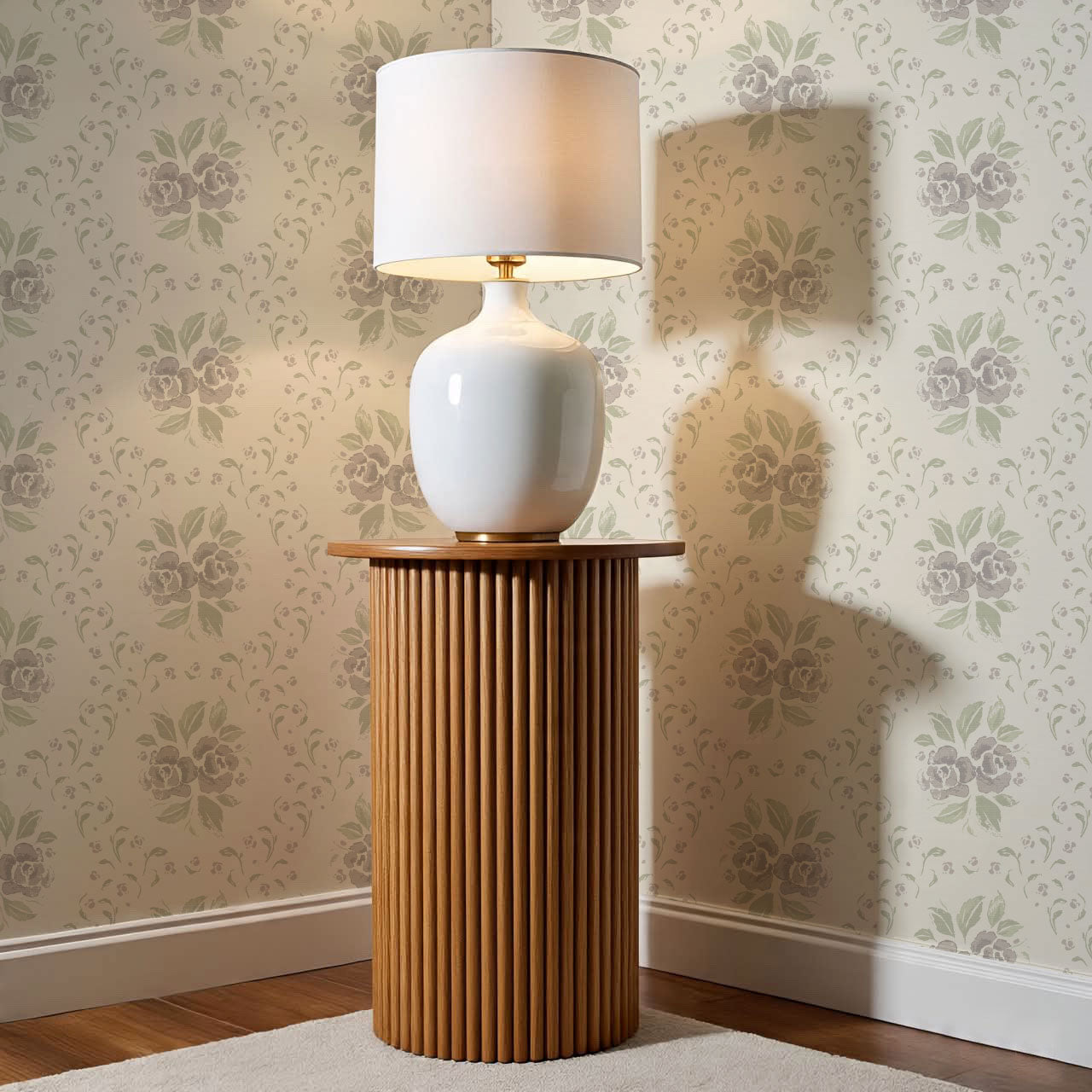 Odelia Large Bloomery Plum Cream Wallpaper