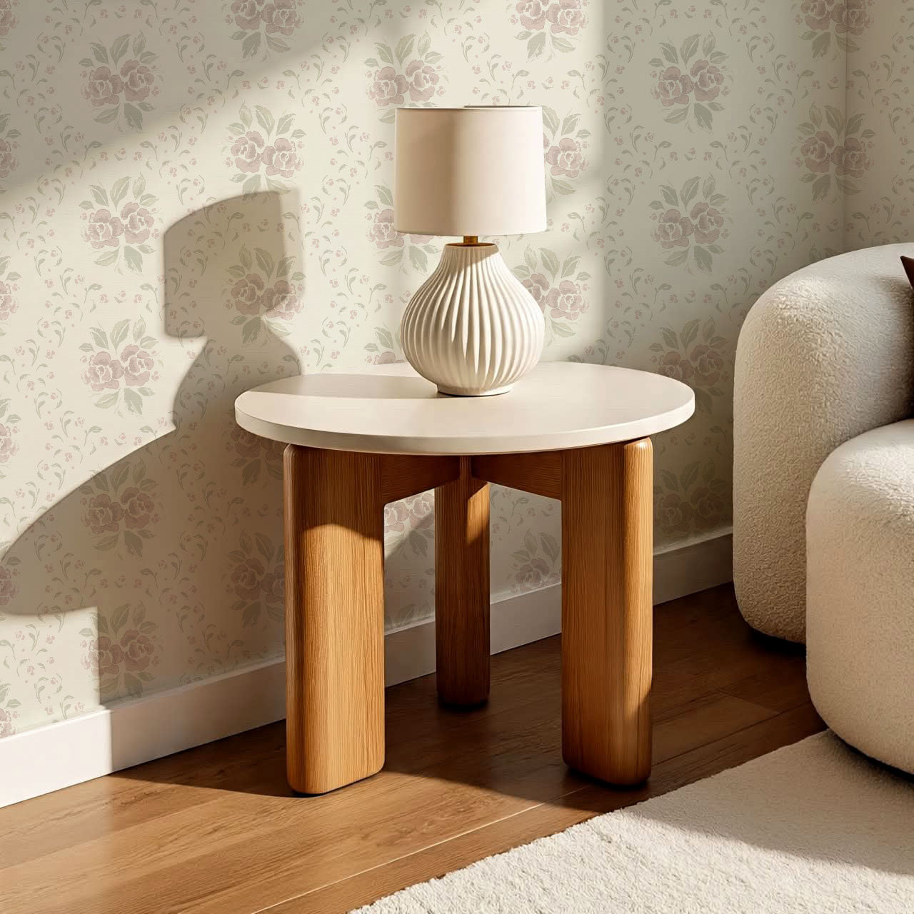 Odelia Large Bloomery Blush Cream Wallpaper