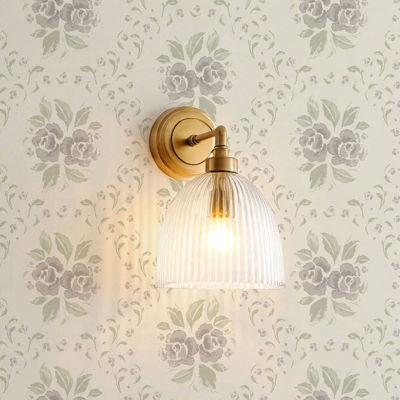 Odelia Large Bloomery Plum Cream Wallpaper