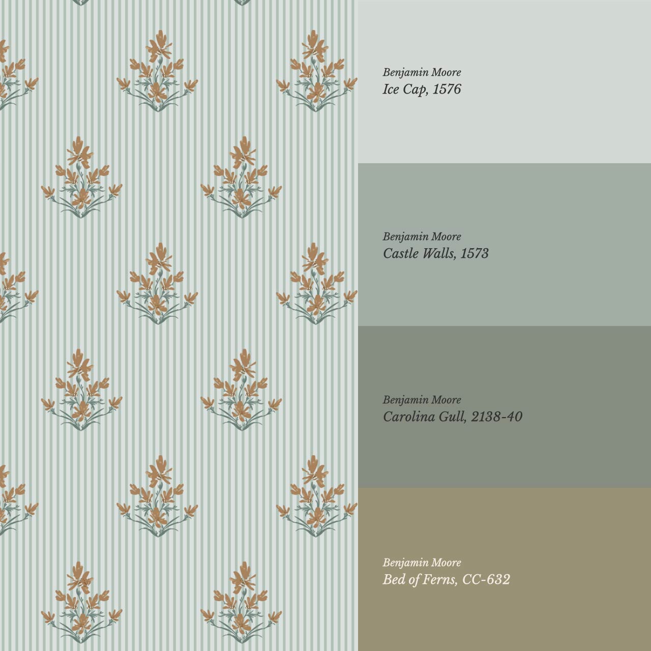 Odette Blooms Marigold Mint Wallpaper