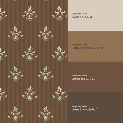Odette Blooms Mocha Wallpaper
