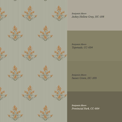 Odette Blooms Sage Wallpaper